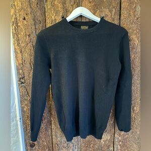 J. Crew Cashmere Crewneck Sweater XS 15.8 Black BE895